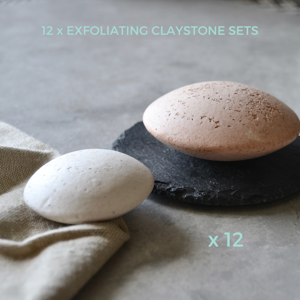 12 PC Clay Stone Sets – With Black Slate Bases
